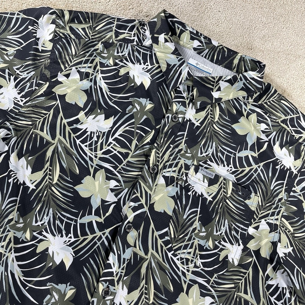 Columbia PFG Blue Sailfish Tropical Floral AOP Vented Fishing Shirt‎ - Men XL